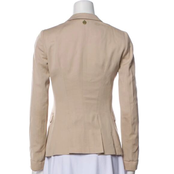 LIU JO Blazer Luxury Tailored Wool Blend Jacket in Tan Size Medium - Picture 4 of 4